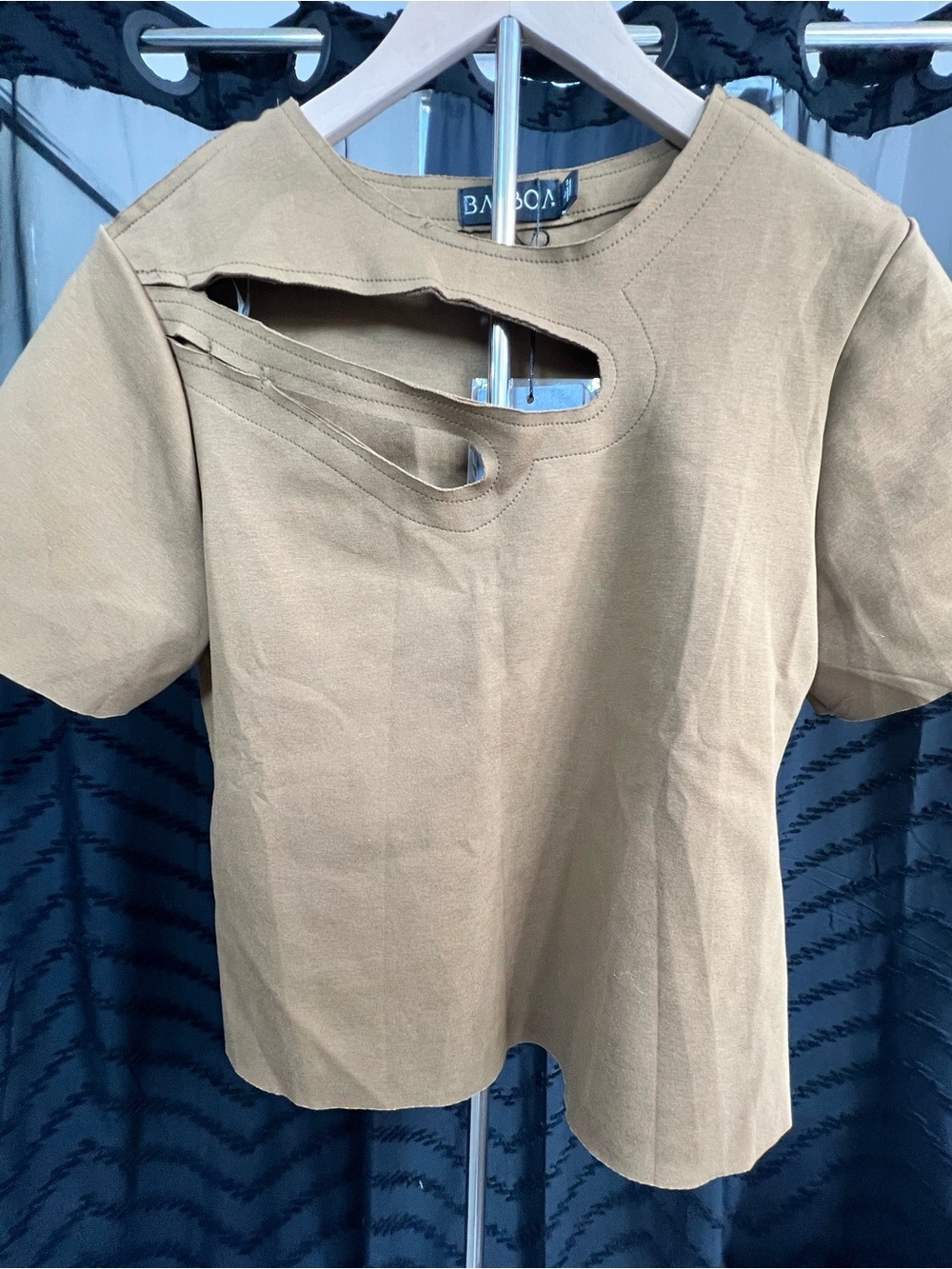 NWT Balboa Crop top (stretch) -Brown Large